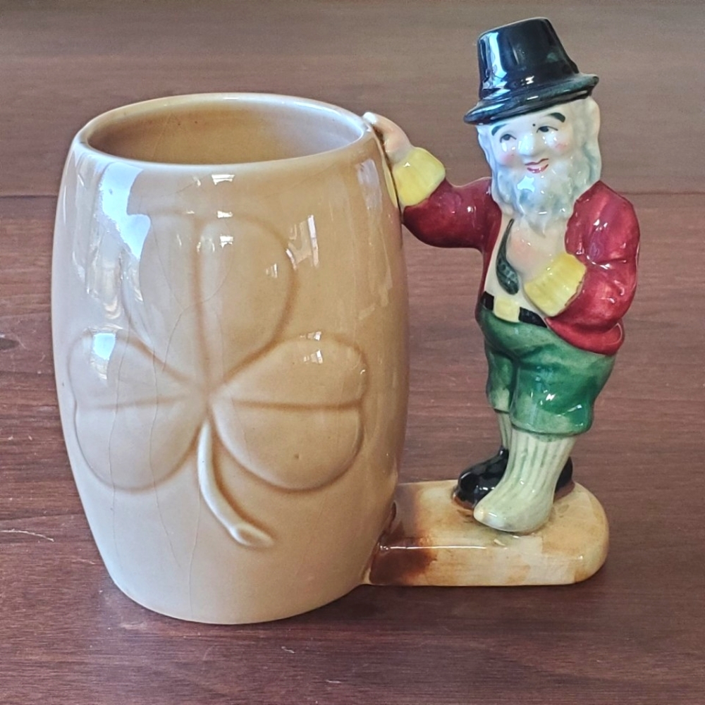 Shafford Leprechaun Beer Mug Vintage 1950s Japan Hand Decorated St Patricks Day